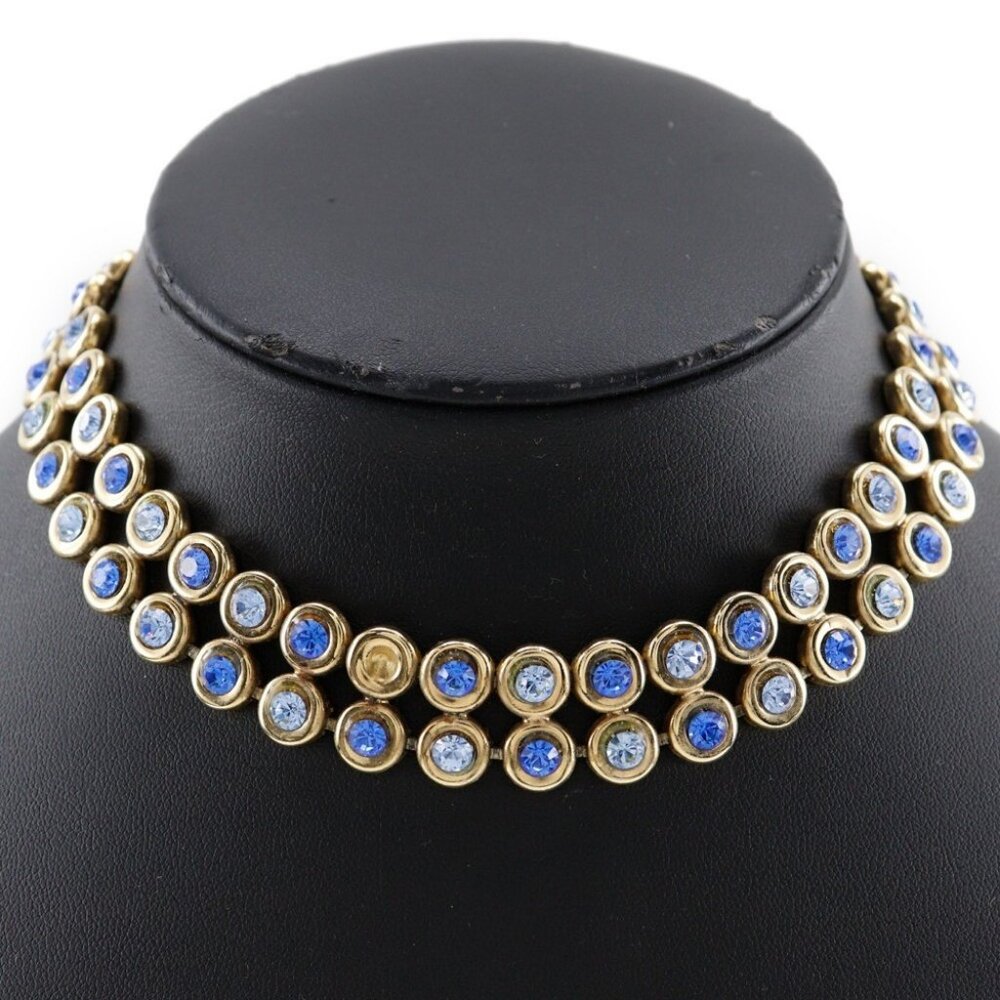 Salvatore Ferragamo Gancini choker Gold / blue Plated Gold/Rhinestone
